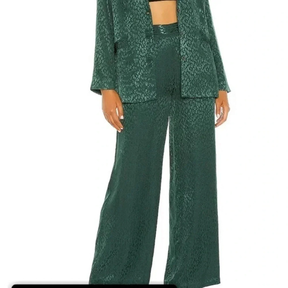 L*Space Harlow Pant In Ultramarine Emerald Green Leopard Print NWT - Picture 2 of 13
